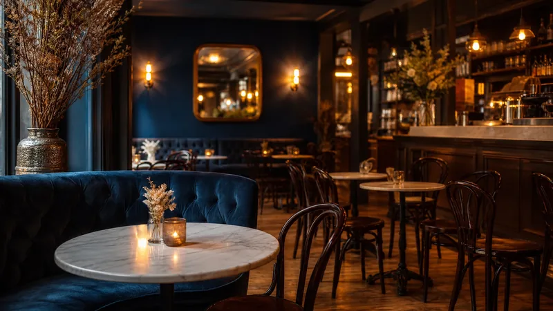 Warm cafe interior with bistro tables, Who Licenses a Restaurant in Minnesota