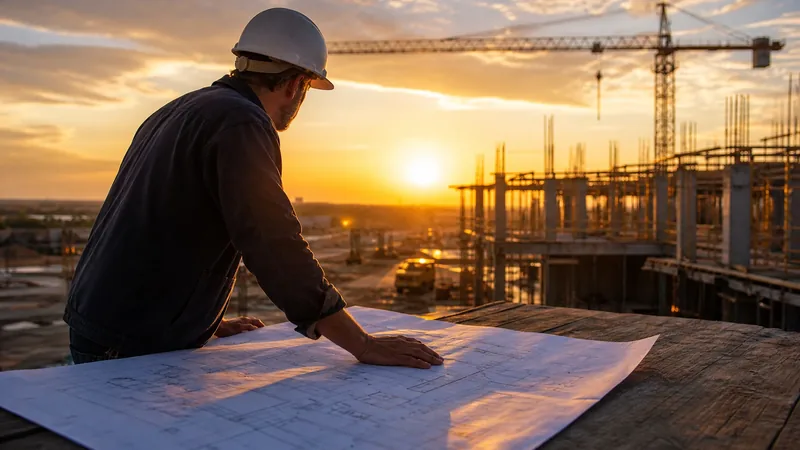 Contractor reviewing blueprints at a jobsite, Minnesota Contractor License Guide