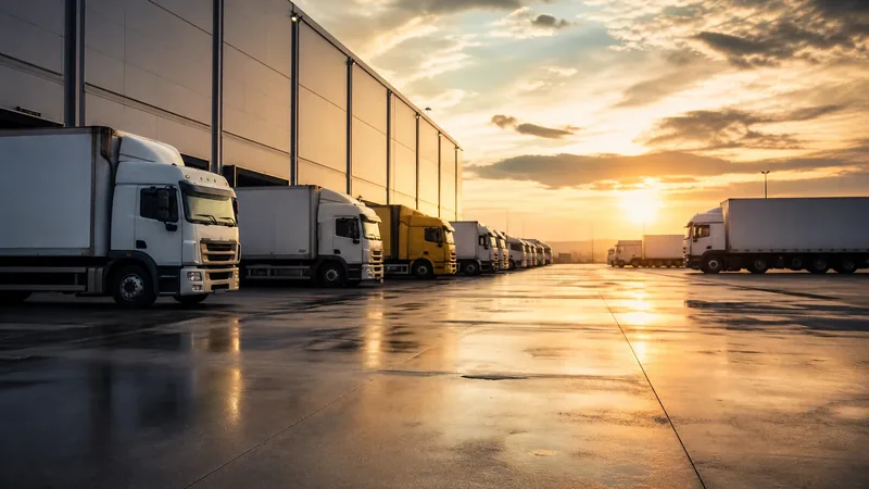Box trucks and semis at a logistics yard, How to Start a Trucking Company in Minnesota